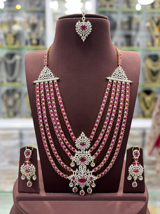 American Diamond Stones Bridal Layer Haram