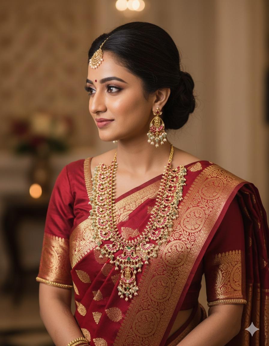 Jaadu Kundan Stones with Rice Pearls Bridal Haram