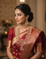 Jaadu Kundan Stones with Rice Pearls Bridal Haram