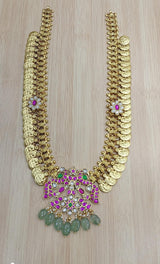 Premium Kaasu Mala With Jaadu Kundan Stones Pendent