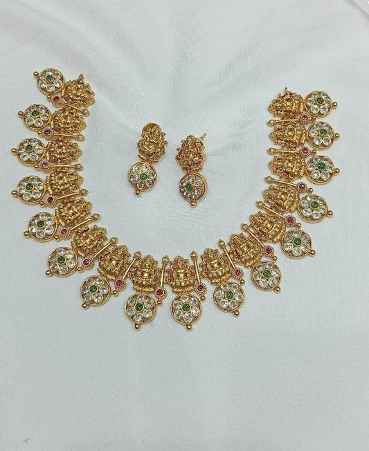 Premium Matt with AD Stones Necklace - Nakshatra Jewels