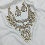 Vicotrian Polish AD Stones Bridal Layer Necklace - Nakshatra Jewels