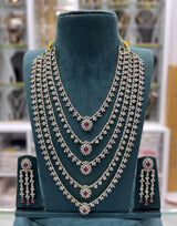 American Diamond Stones Bridal Layer Haram - Nakshatra Jewels