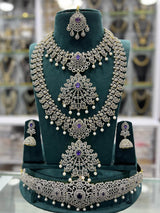 American Diamond Stones Bridal Combo Set - Nakshatra Jewels
