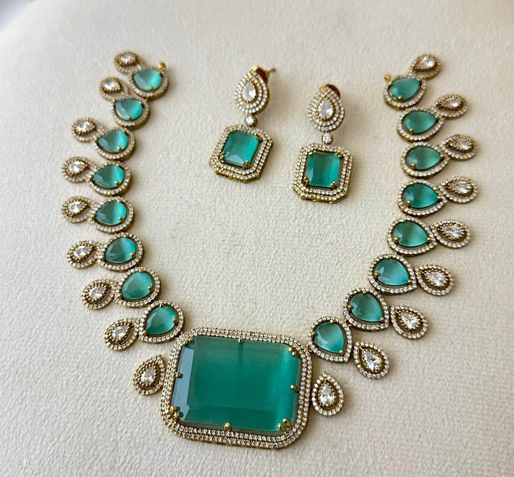 Victorian Polish with AD Stones Necklace - Nakshatra Jewels