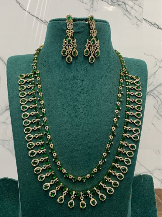 Victorian Polish AD Stones Bridal Layer Haram