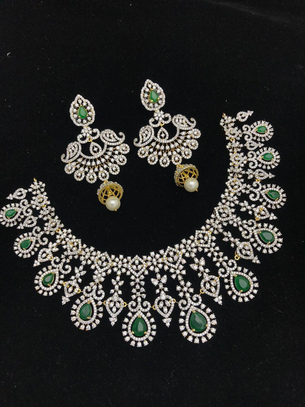American Diamond Stone Bridal Necklace
