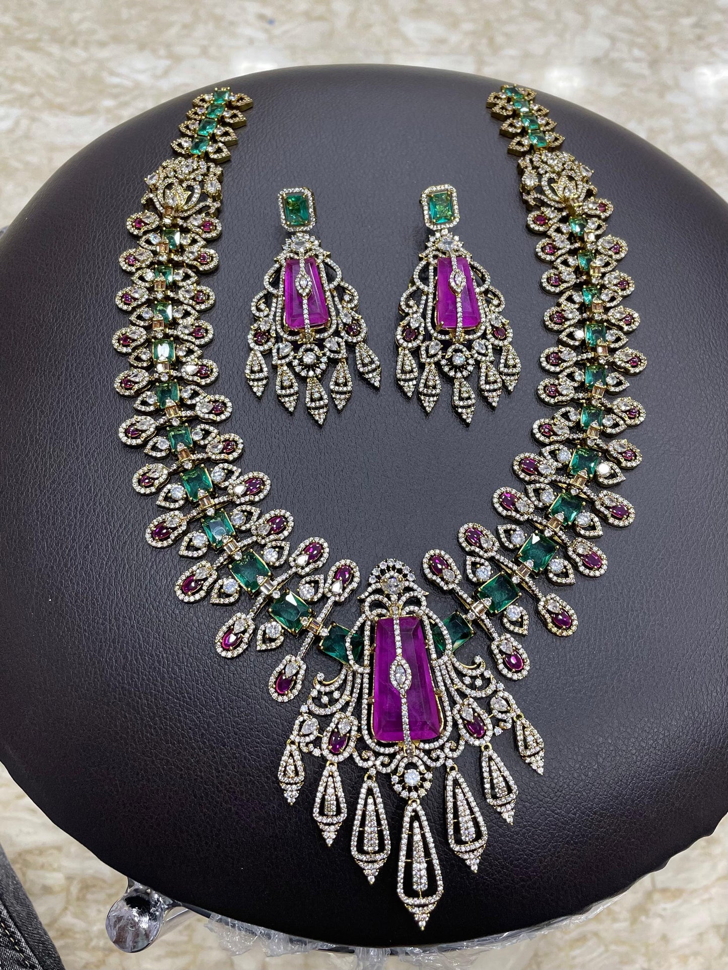 Victorian Polish with AD Stones Bridal Haram