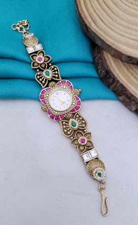 Premium Imitation Jewelry with Kundan Stone Antique Watches