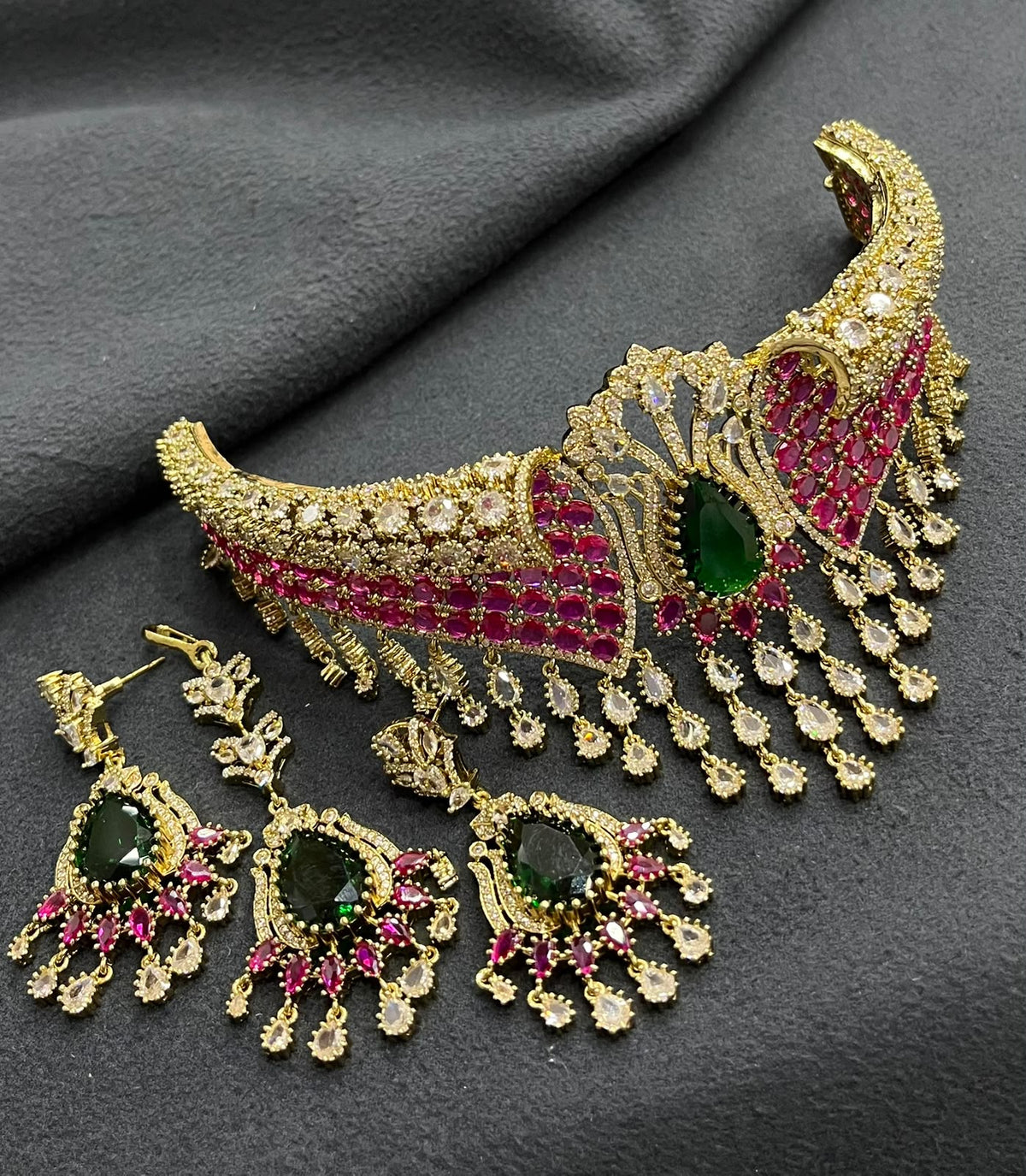 Victorian Polish with AD Stones Bridal Choker