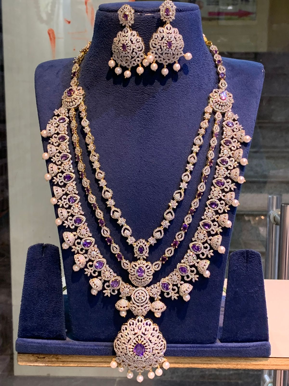 American Diamond Stones Bridal Layer Haram