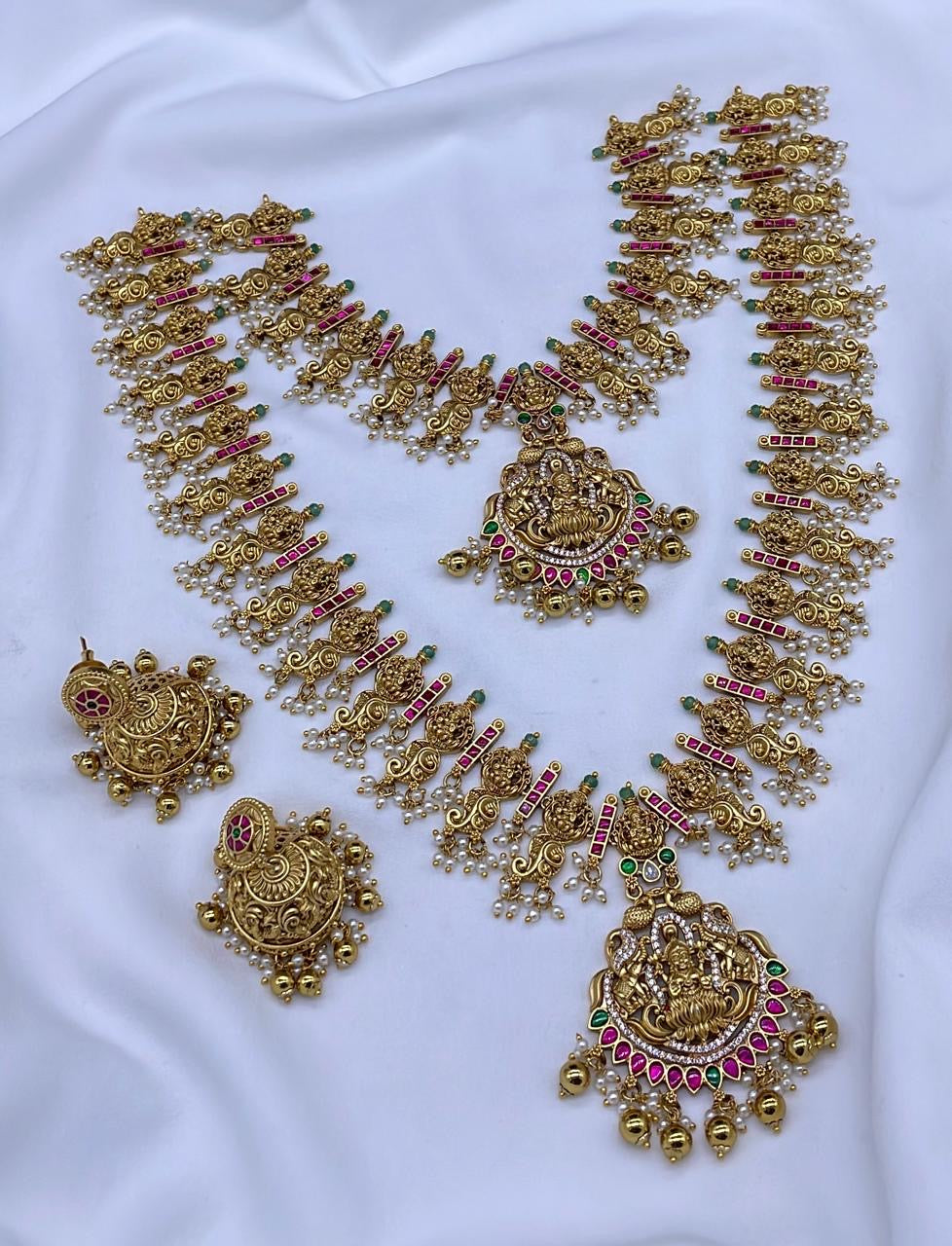 Nakshi Work with Kempu and AD Stones Bridal Combo