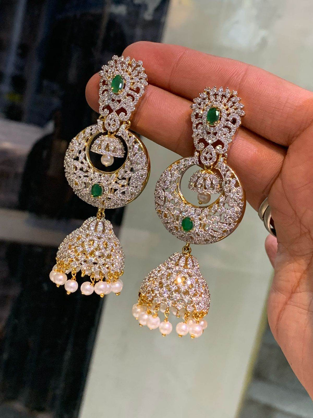 AD Stones Bridal Earrings - Nakshatra Jewels
