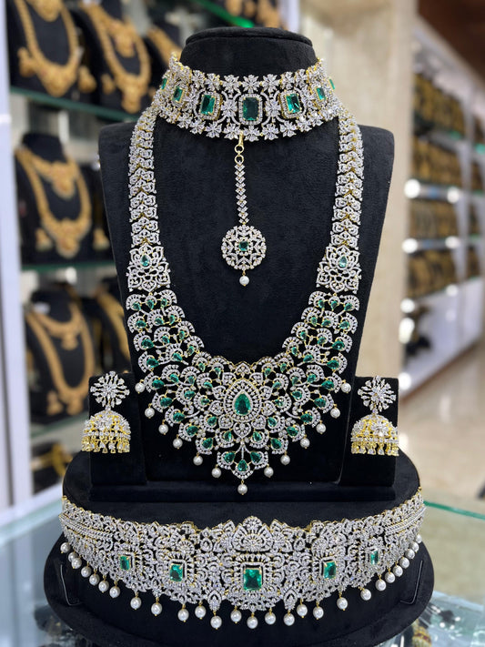 American Diamond Stones Bridal Combo Set