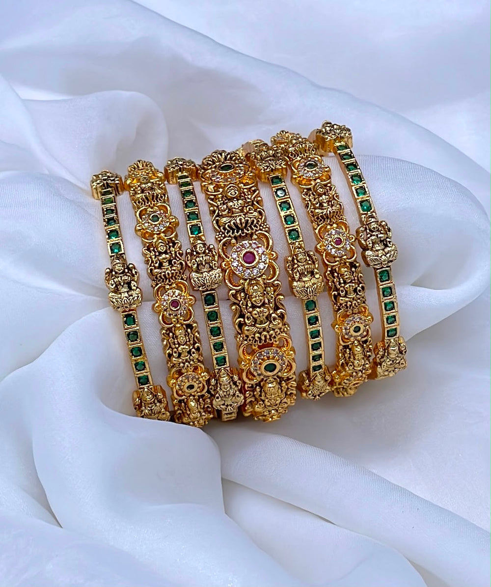 Premium Matt Kempu and AD Stone Bangles