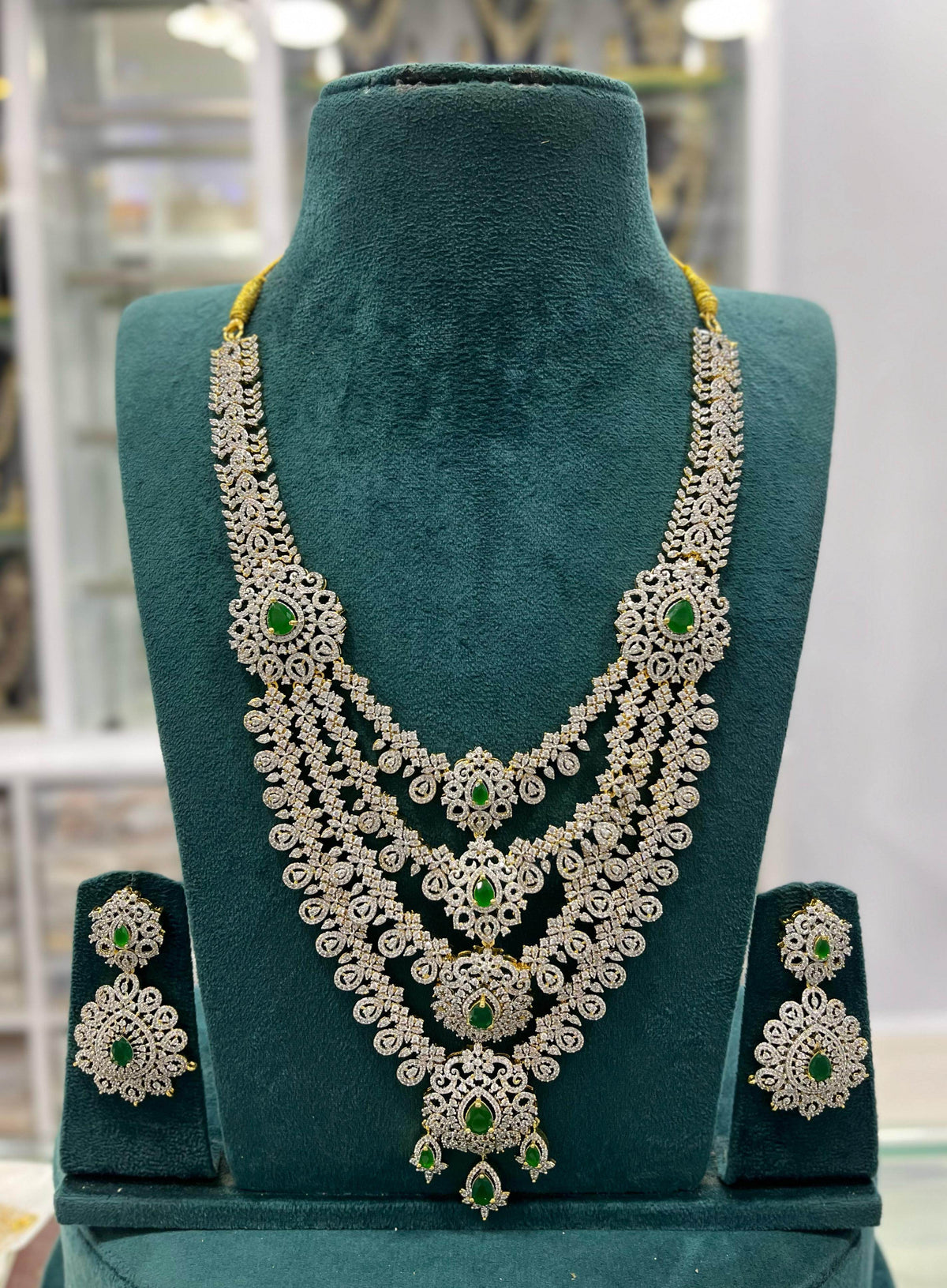 American Diamond Stones Bridal Layer Haram