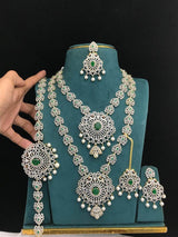 American Diamond Stones Bridal Combo - Nakshatra Jewels