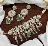 Mossanite with Kundan Stones Bridal Necklace - Nakshatra Jewels