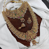 Nakshi Work with Jaadu Kundan Stones Bridal Combo Set - Nakshatra Jewels