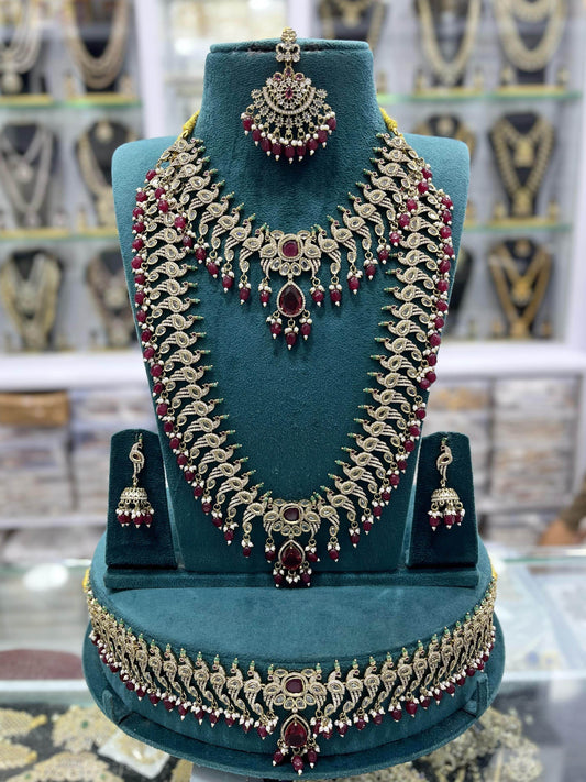 Victorian Polish AD Stones Bridal Set - Nakshatra Jewels