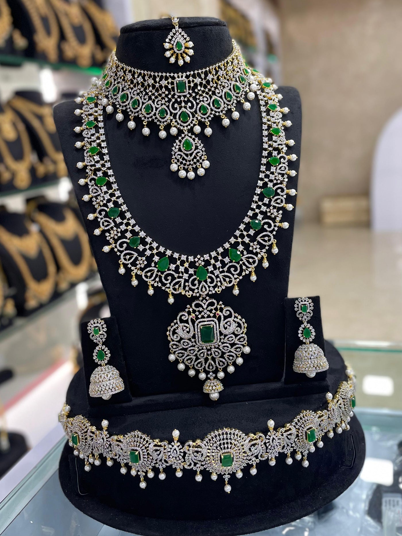 American Diamond Stones Bridal Combo Set