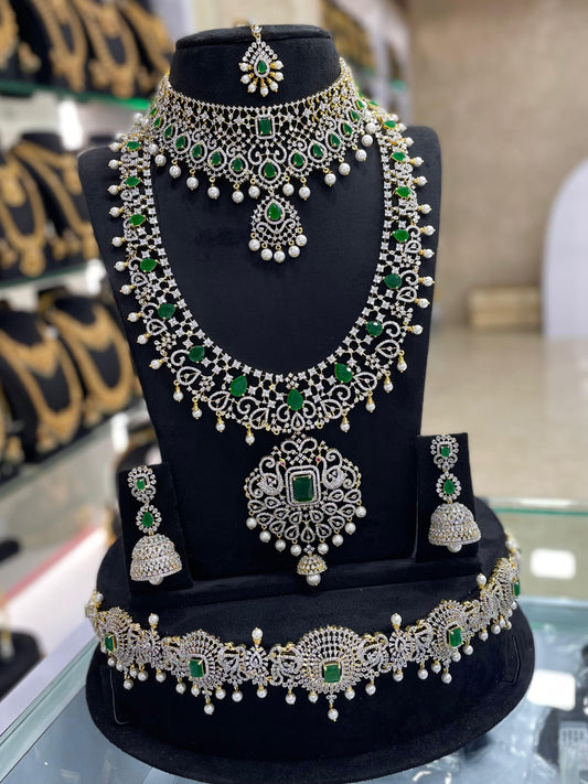 American Diamond Stones Bridal Combo Set