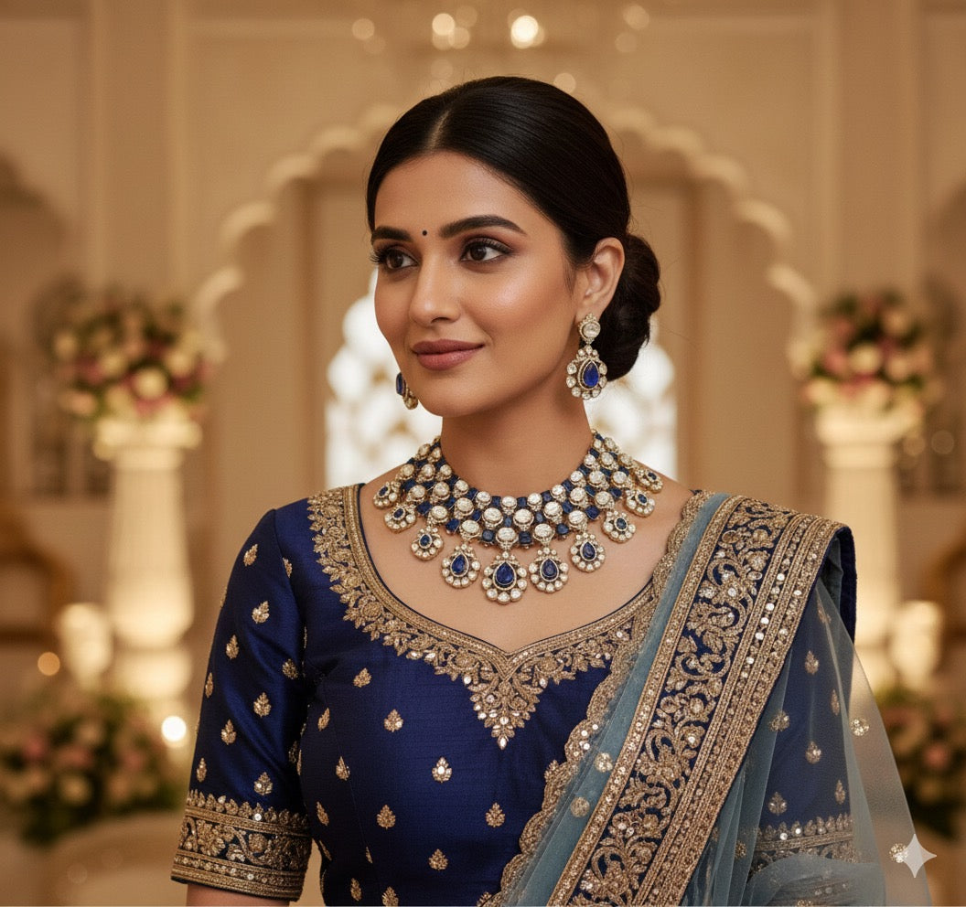 Mossianite and AD Stones Bridal Necklace