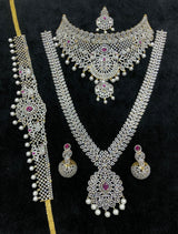 American Diamond Stones Bridal Combo Set - Nakshatra Jewels