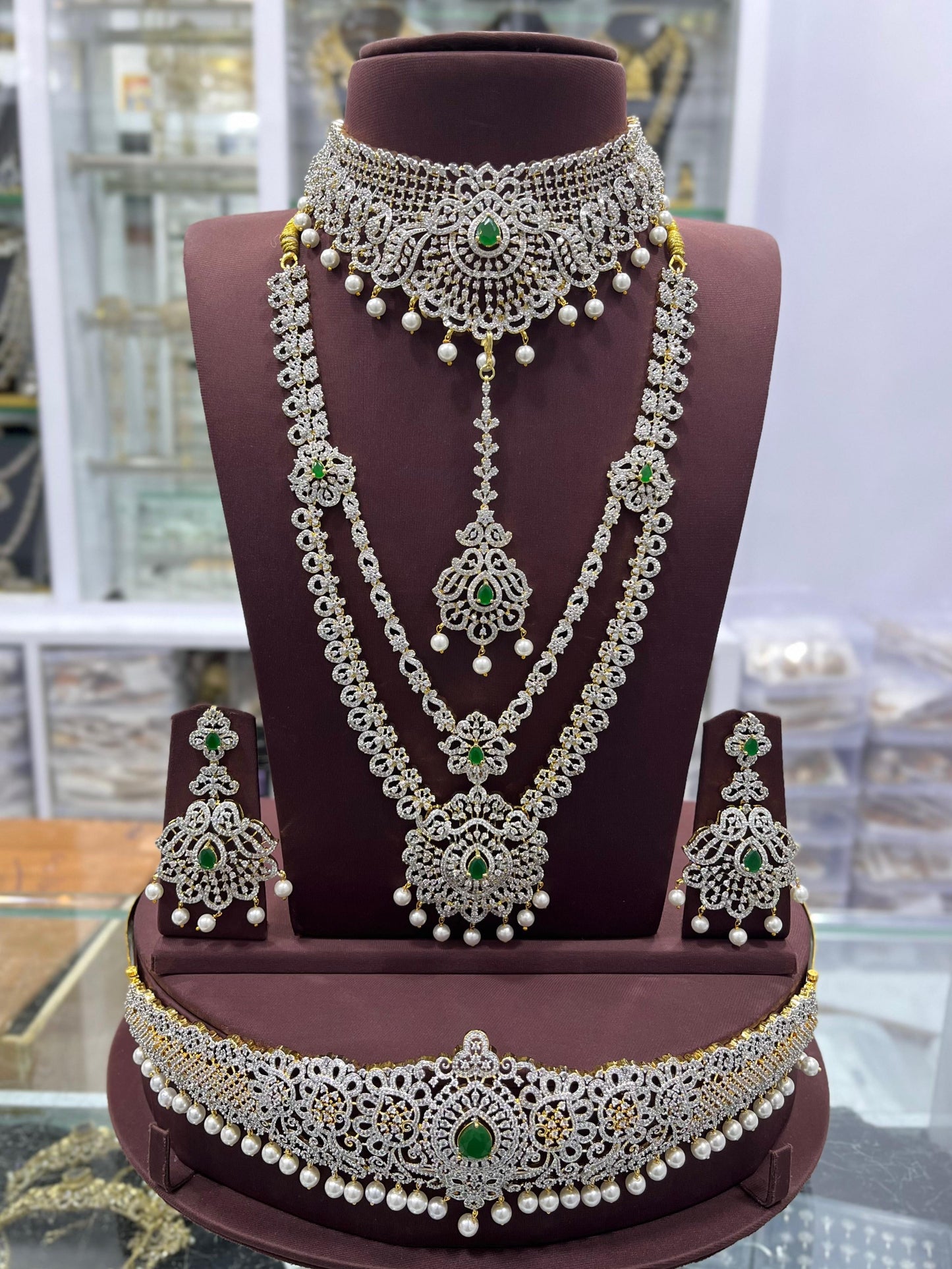 American Diamond Stones Bridal Combo Set