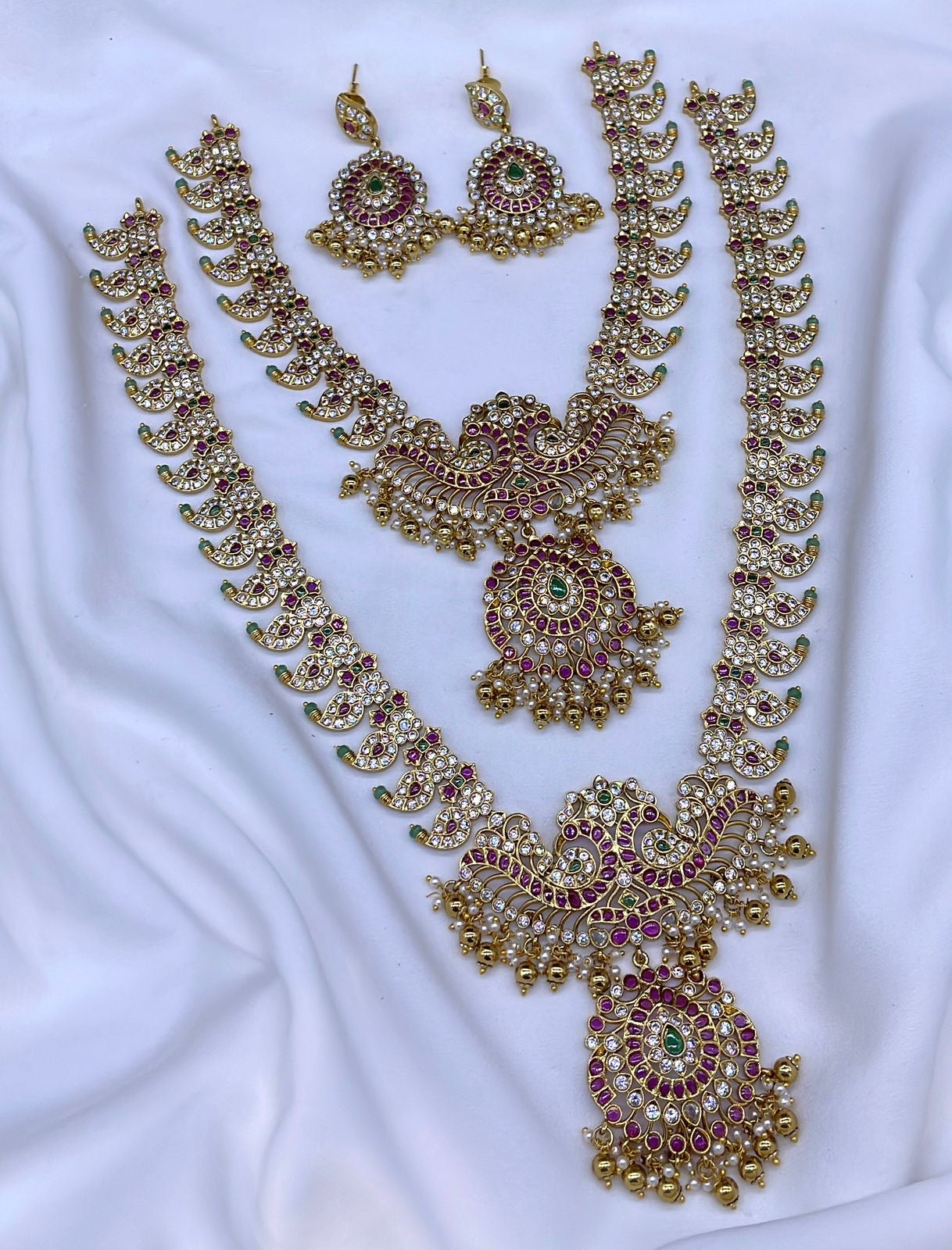 Nakshi Work with Kempu and AD Stones Bridal Combo