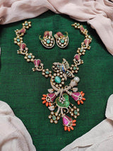 Victorian Polish with AD Stones Bridal Necklace - Nakshatra Jewels