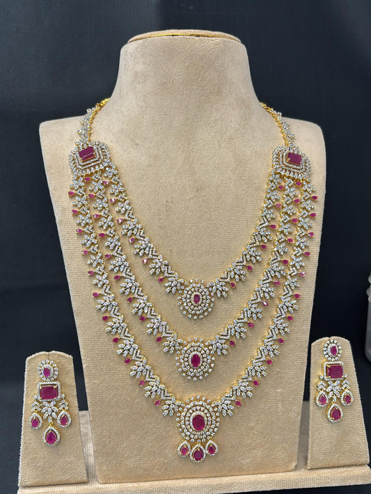 American Diamond Stones Bridal Layer Haram
