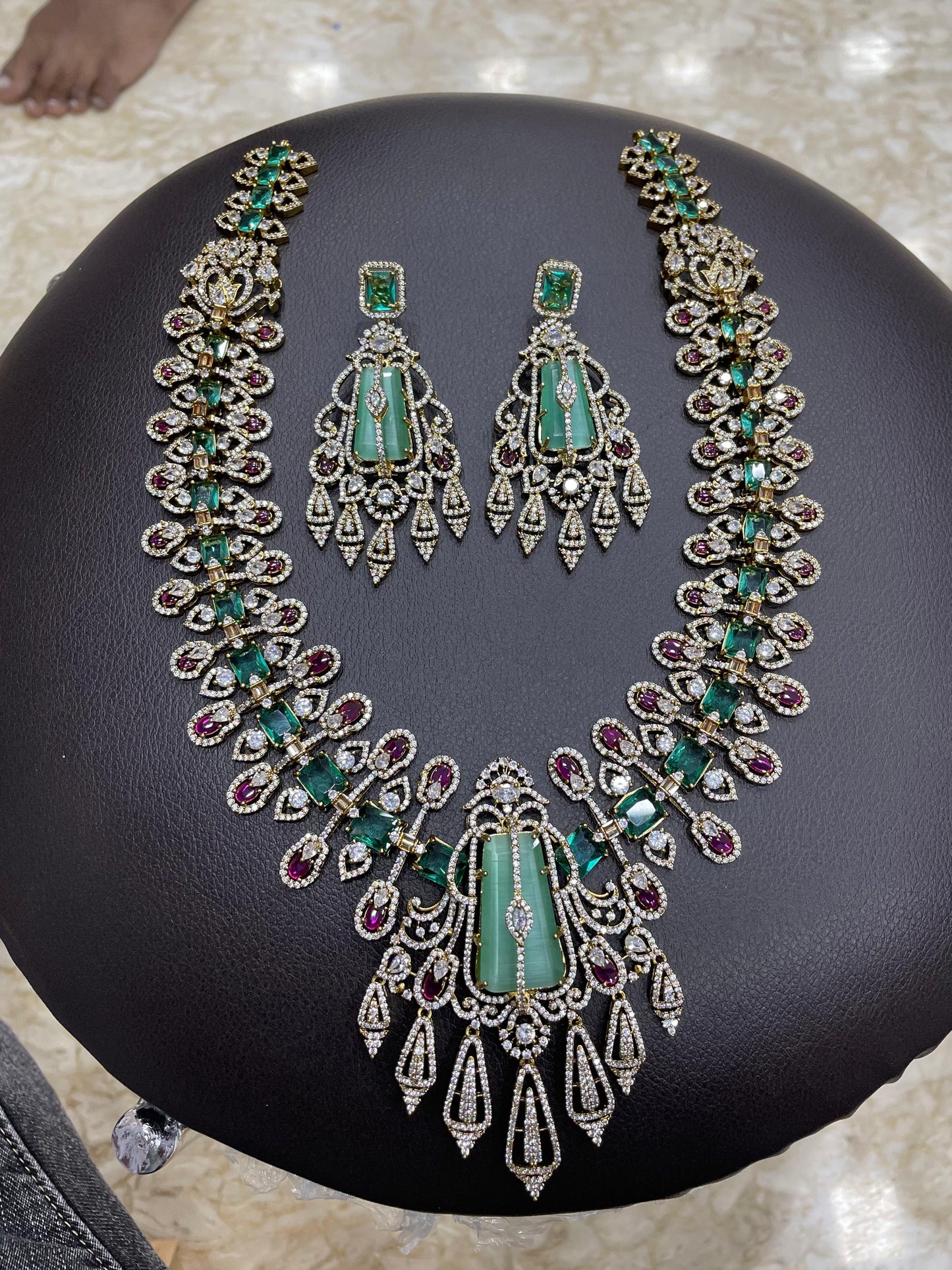 Victorian Polish with AD Stones Bridal Haram
