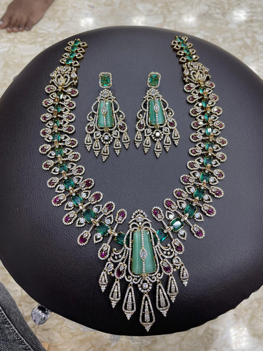Victorian Polish with AD Stones Bridal Haram