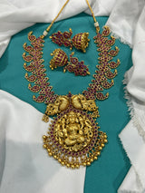 Nakshi Work with Kempu Stones Bridal Necklace