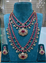 Victorian Polish with AD Stones Bridal Combo Set - Nakshatra Jewels