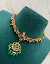 Jadau Kundan Stones Bridal Neck Set - Nakshatra Jewels