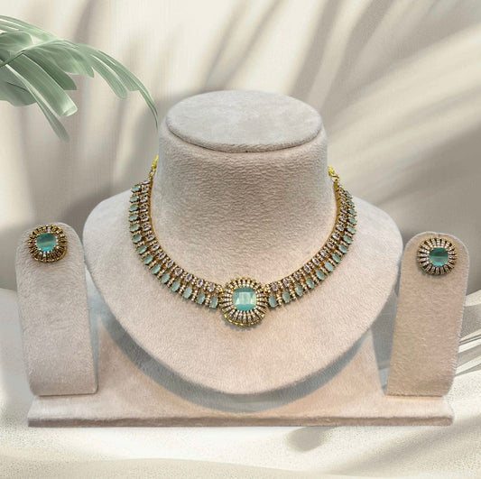 Victorian Polish AD Stones Necklace