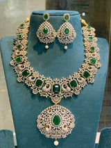 American Diamond Stones Bridal Medium Haram - Nakshatra Jewels
