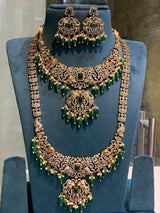 Victorian Polish with AD Stones Bridal Combo Set - Nakshatra Jewels