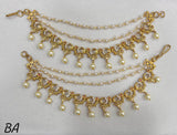 Premium Matt with Kempu Stones Ear Chains - Nakshatra Jewels