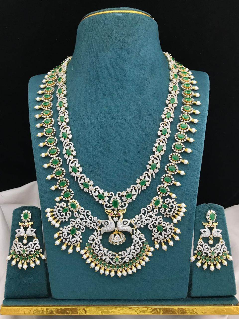 American Diamond Stone Bridal Layer Haram