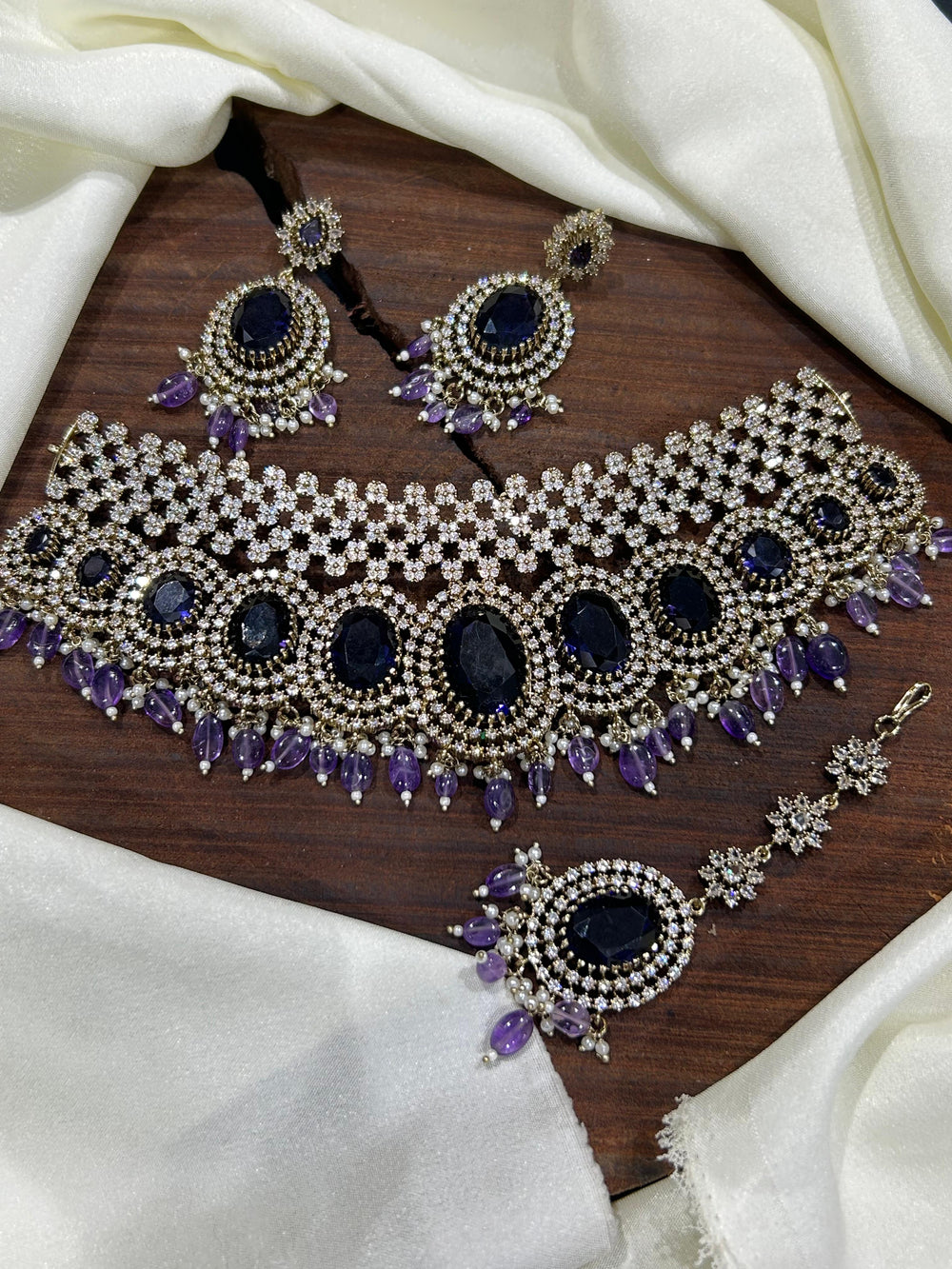 Victorian Polish with AD Stones Neck Set