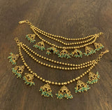 Premium Matt with Kempu Stones Ear Chains - Nakshatra Jewels