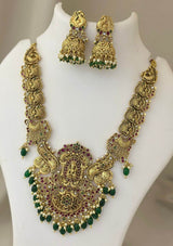 Nagasi Work with Kempu Stones Bridal Necklace - Nakshatra Jewels