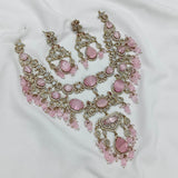 Vicotrian Polish AD Stones Bridal Layer Necklace - Nakshatra Jewels