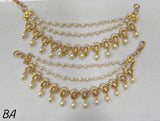 Premium Matt with Kempu Stones Ear Chains - Nakshatra Jewels