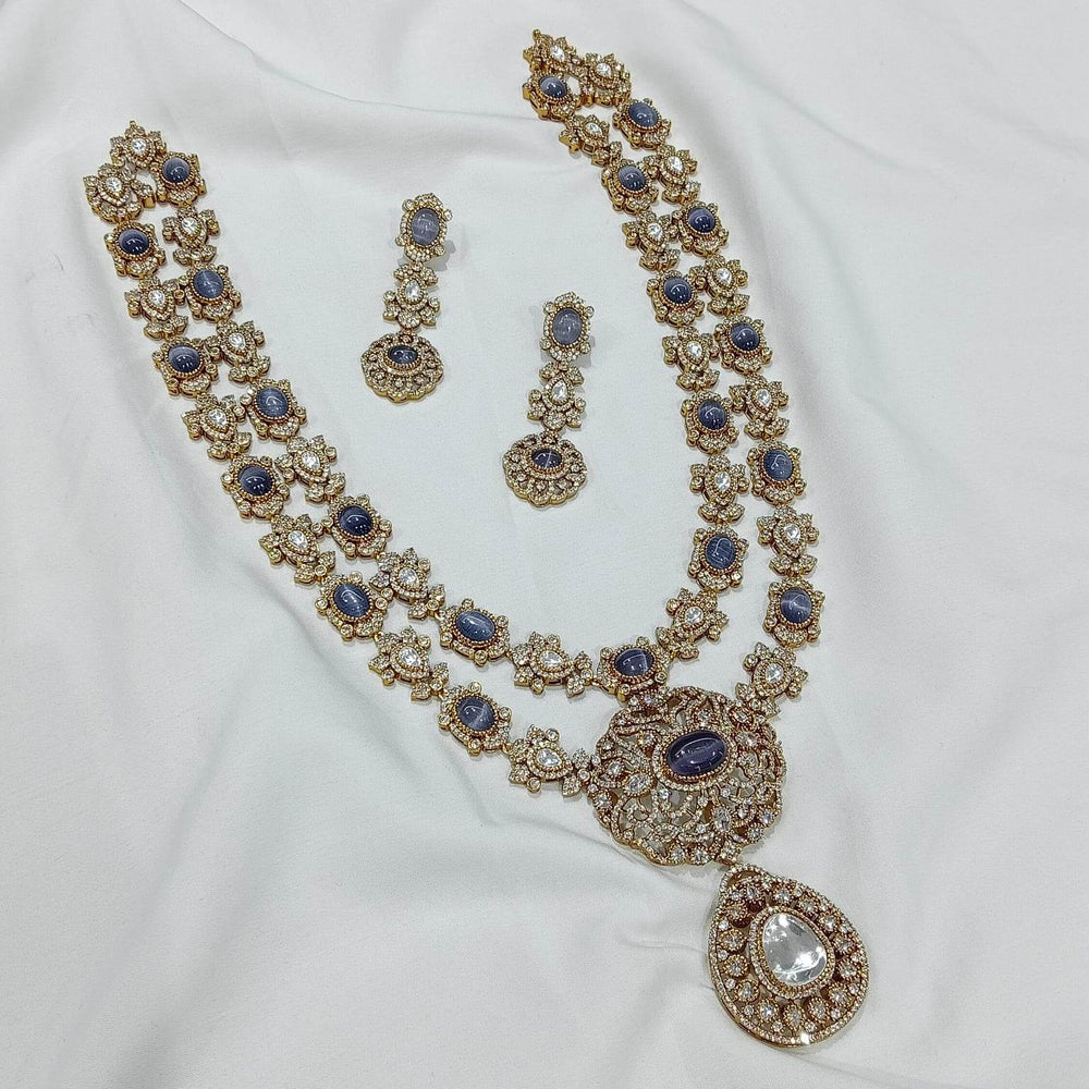 Victorian Polish with Moissanite & AD Stones Bridal Haram - Nakshatra Jewels