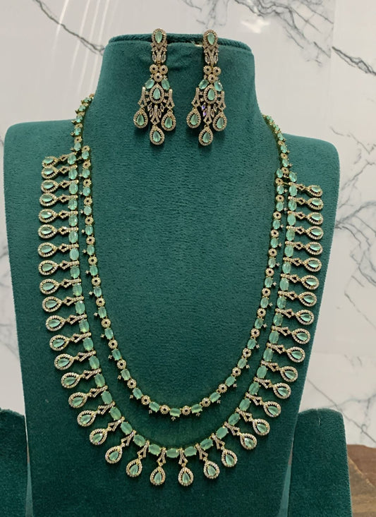 Victorian Polish AD Stones Bridal Layer Haram