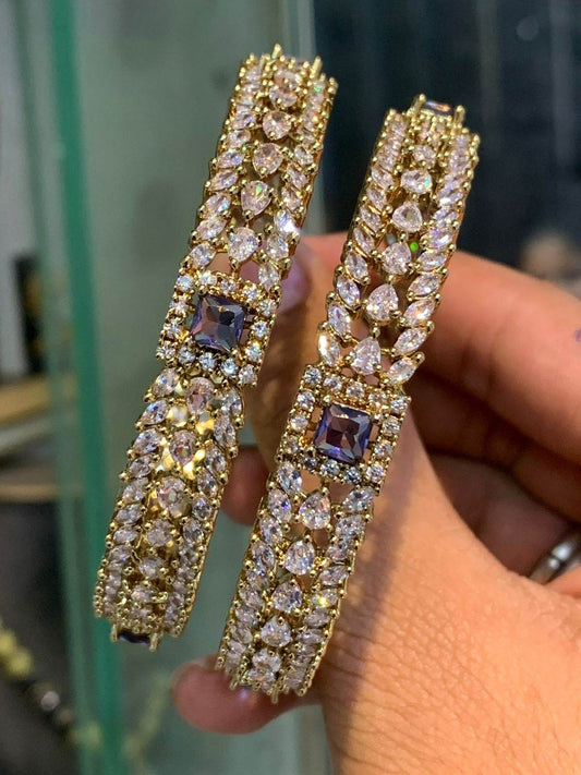 Victorian Polish AD Stone Bangles - Nakshatra Jewels